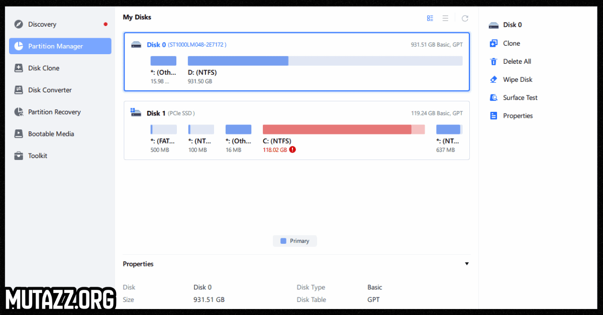 EaseUS Partition Master كامل