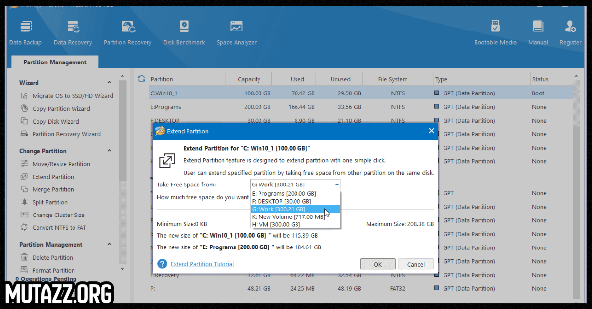 MiniTool Partition Wizard كامل